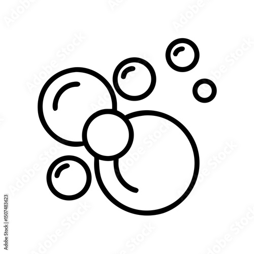 Soapy bubbles in a minimalist line art style representing cleanliness  