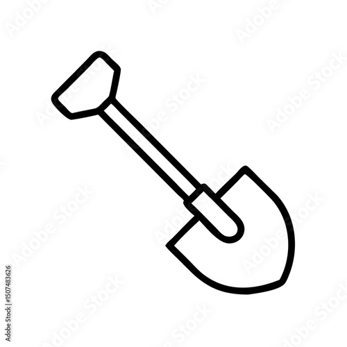 Simple shovel icon in minimalistic design  