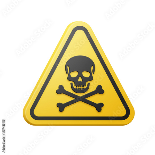 Toxic or poisonous substance warning with skull and crossbones. 