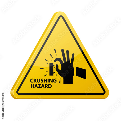 Crushing hazard warning due to moving mechanical parts.