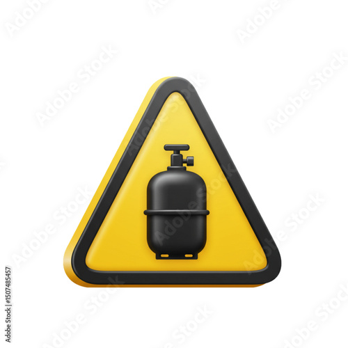 Gas cylinder warning, indicating pressure hazard or flammability.