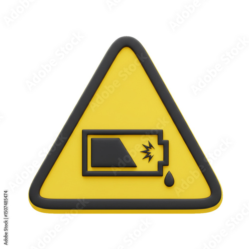 Battery acid warning indicating corrosive leakage hazard.