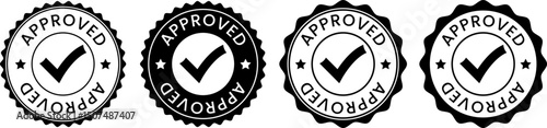 Minimalist Approved Badges with Checkmarks and Ribbons Enhance Trust and Credibility for apps and website UI designs