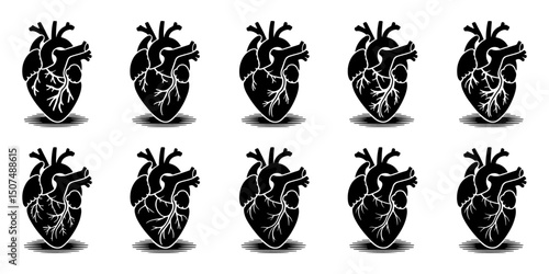 Vector art illustration of a set of corn cobs with a floral design pattern