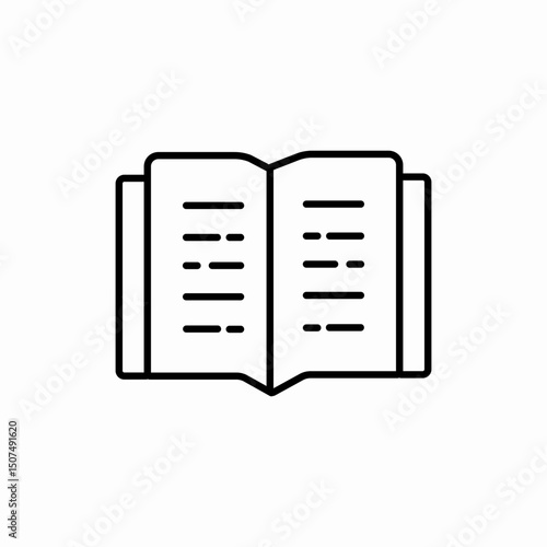 Open book reading icon vector sign