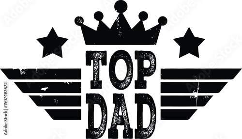 Top Dad Military Badge Style