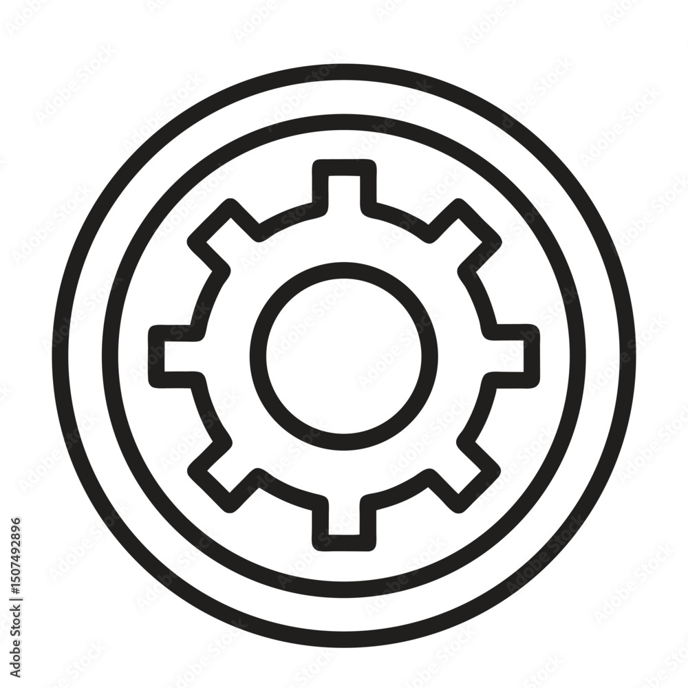 gear icon on metal internet button gear icon on metal internet button