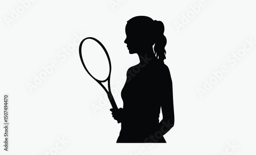 Female Tennis Player Silhouette