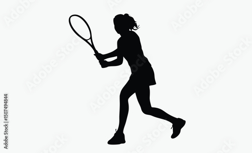 Female Tennis Player Silhouette