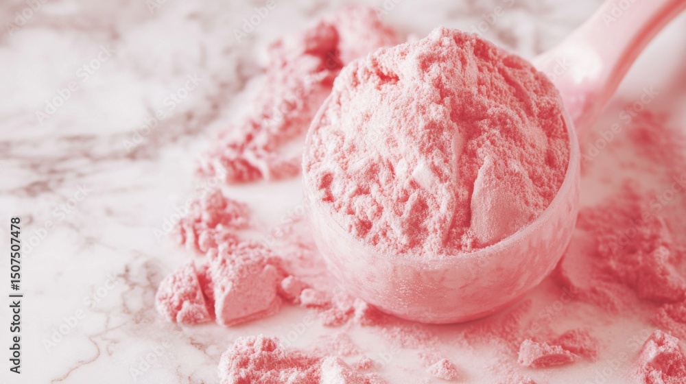 Scoop of Whey Protein Powder on White Surface Scoop of Whey Protein Powder on White Surface
