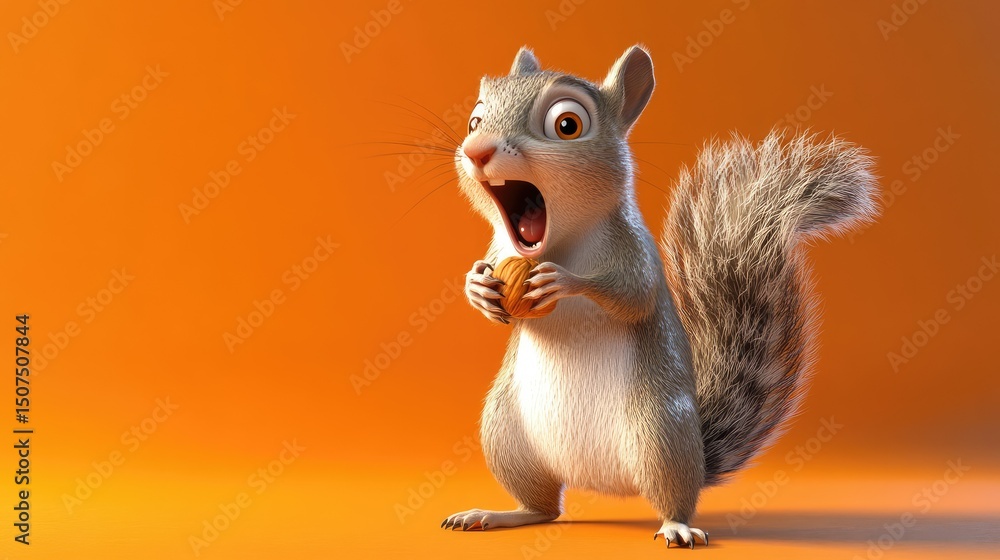 Fototapeta premium squirrel with nut