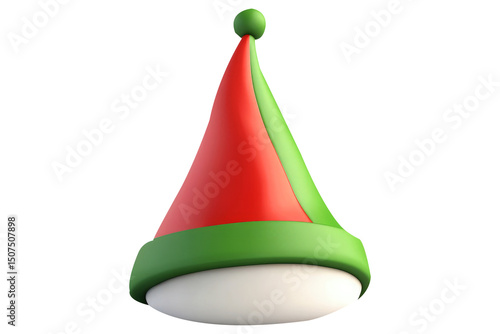 Colorful Christmas elf hat isolated on white background with festive holiday design transparent-background.png