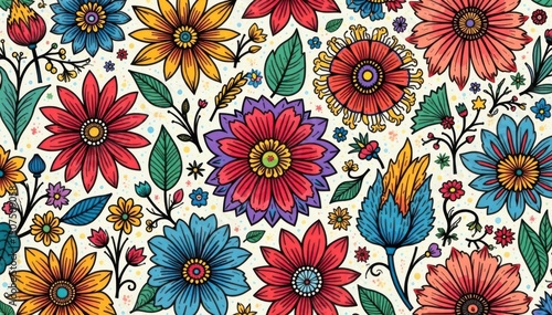 Intricate line art floral design, continuous repeat, repeating, sketch, fabric