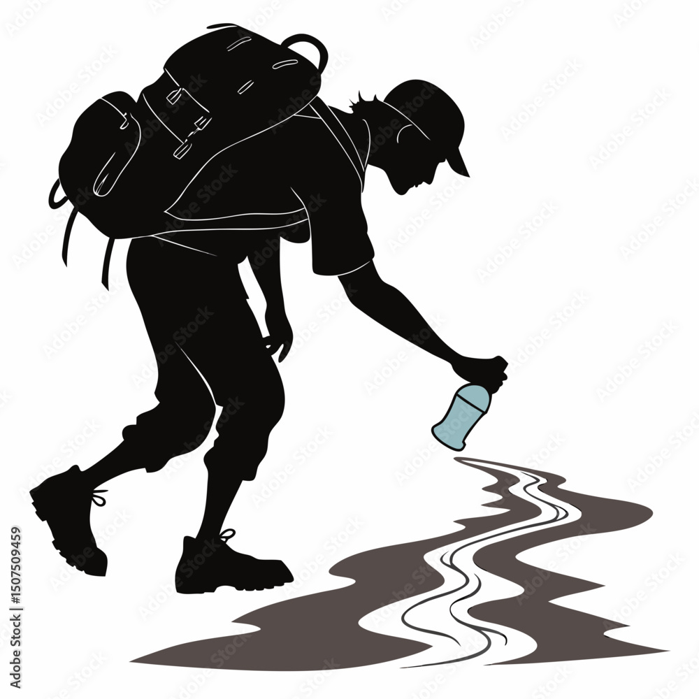 Fototapeta premium hockey player silhouette vector illustration