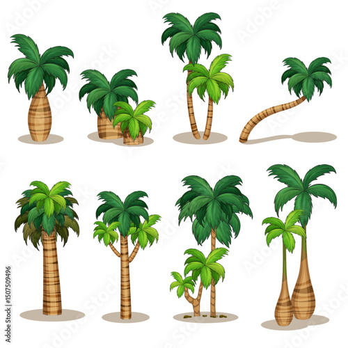 set of palm trees