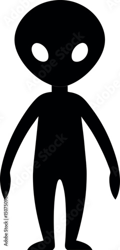 Alien  silhouette vector illustration