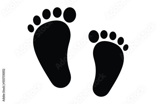 Baby Footsteps Icon Simple and Stylish Footprint Illustration Design for Creative Projects. baby feet icon vector set. footprint, newborn, kids feet sign. Baby Footprints Glyph Icon. 