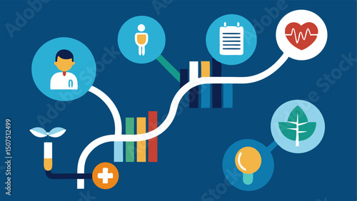 Pathway to Health Management A road or pathway graphic leading from Genetic Test Results to various health management options like lifestyle changes monitoring and further testing.