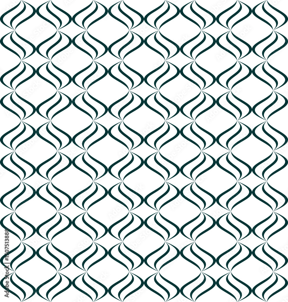 Naklejka premium Seamless geometric pattern. Modern vector background with wavy lines.