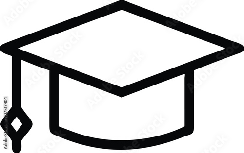 Flat Mortarboard Cap Vector Illustrations  Isolated Icons

