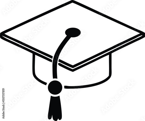 Black Graduation Cap Silhouettes  Education Vector

