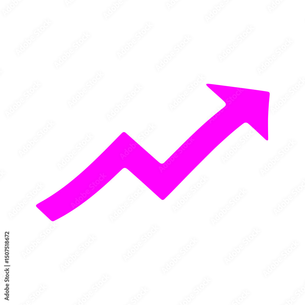 Upward pink curved arrow icon for Business Growth Upward pink curved arrow icon for Business Growth