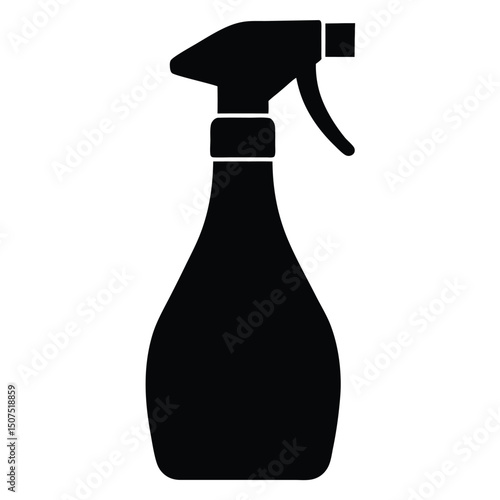 Black Spray Bottle Icon Cleaning, Gardening, and Disinfectant Applications