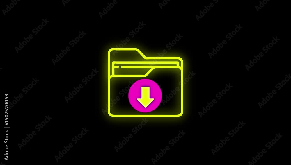 Document file downloading or transfer process with arrow icon animation. Document file downloading or transfer process with arrow icon animation.