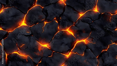 High-detail texture of hot coals and glowing embers, ideal for 3D backgrounds, fire pits, and heat representation designs.