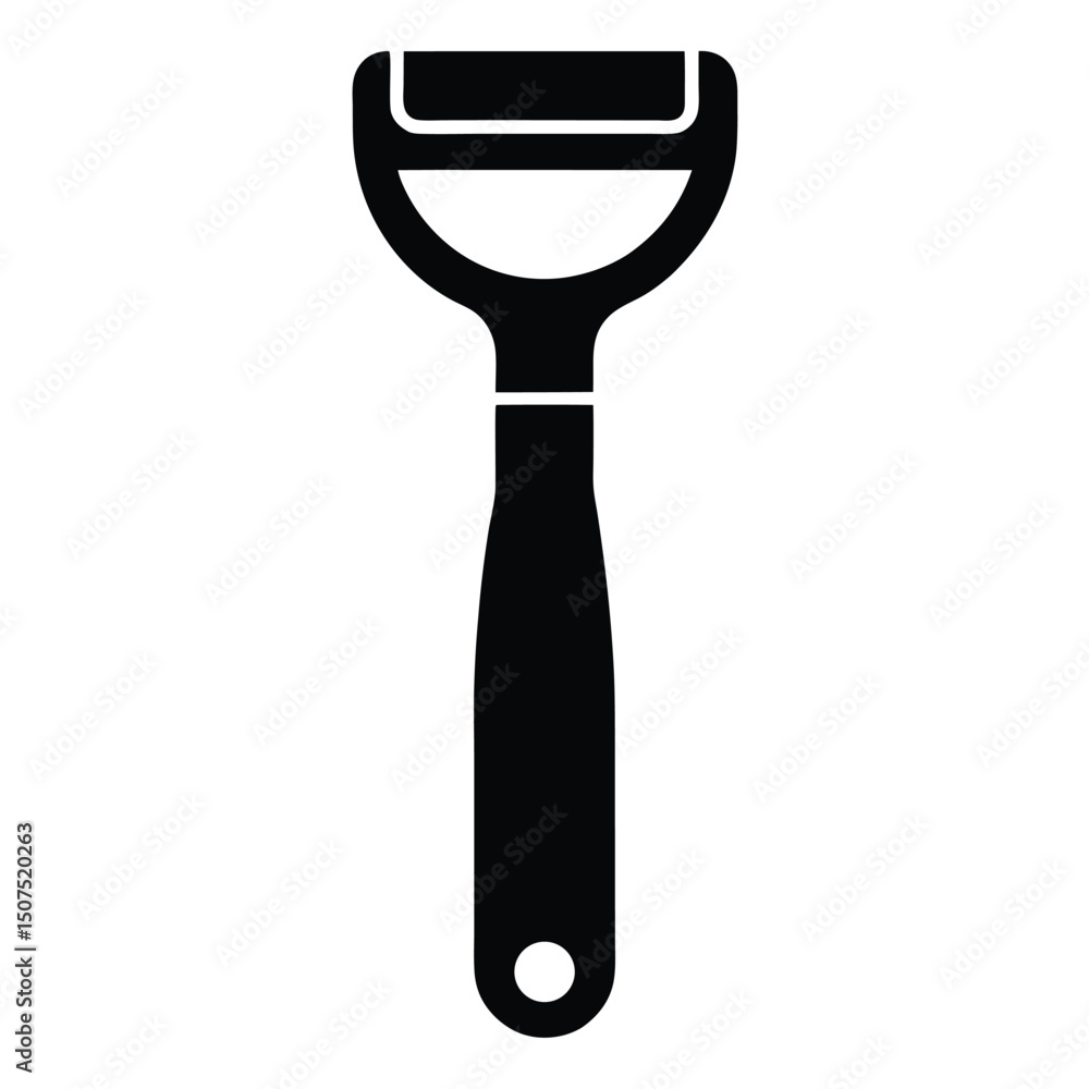Naklejka premium Black Y Peeler Silhouette Vegetable and Fruit Peeling Kitchen Tool Icon Image