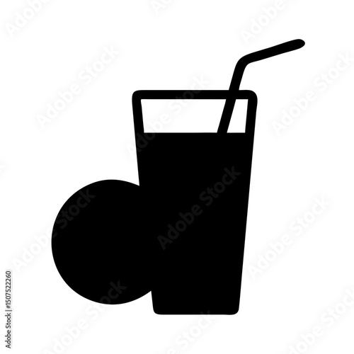 glass with straw icon, drink icon, beverage icon, straw icon, juice icon, cold drink icon, refreshment icon, soda icon, cocktail icon, summer drink icon, drinking glass icon, glass cup icon, iced drin