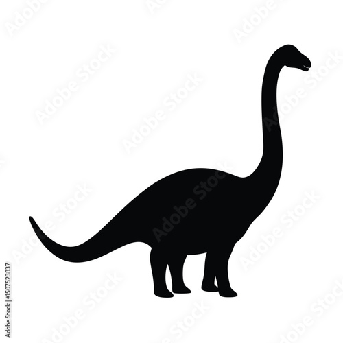 Sauropod Dinosaur Simple Illustration.
