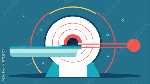 Magnetic Fields An abstract representation of magnetic field lines emanating from the MRI machine towards the patient visually illustrating the technologys operation.