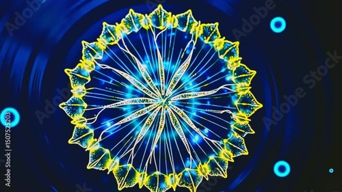 Abstract Digital Firework Burst with Neon Lights - High-Tech Light Pattern Animation