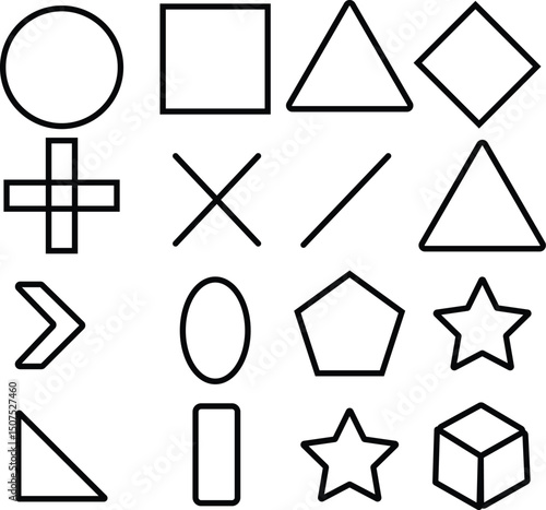 vector illustration of a set of geo matric icons