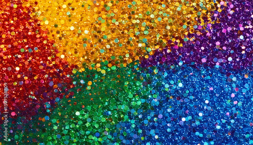 Colorful Rainbow Glitter Texture. Sparkly Glitter Background. Wallpaper.