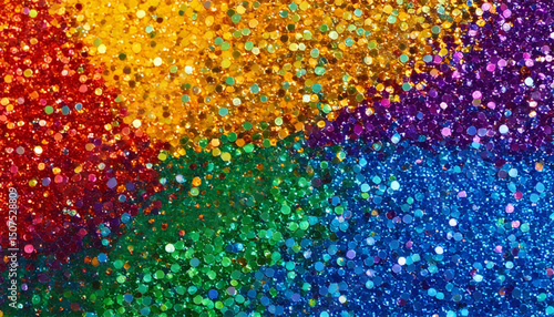 Colorful Rainbow Glitter Texture. Sparkly Glitter Background. Wallpaper.