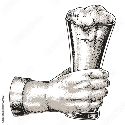Enjoying a cold beer with a frothy top