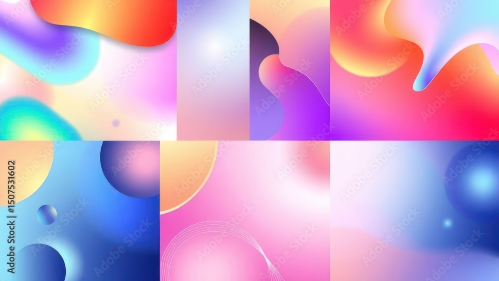 Fototapeta premium Abstract fluid shapes in vibrant colors
