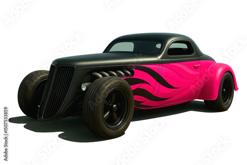 Custom Built modern futuristic Hot Rod, High Performance Vehicle, Custom Automotive Design Concept, transparent background	