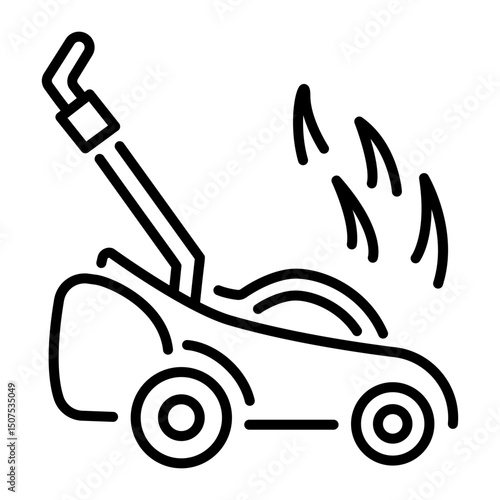 A line style icon of grass cutter