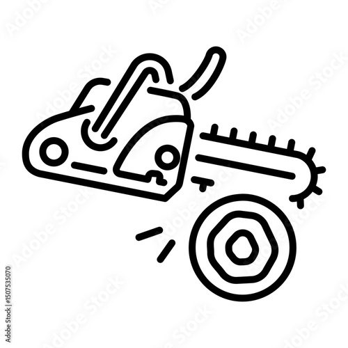 An outline style icon of chainsaw