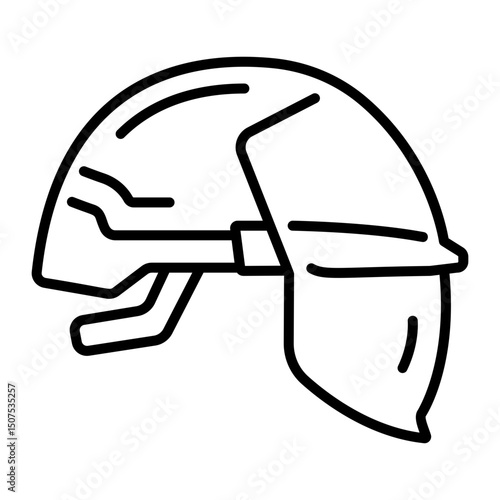 A line style icon of helmet