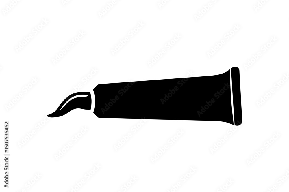 Toothpaste Black Silhouette Vector Toothpaste Black Silhouette Vector