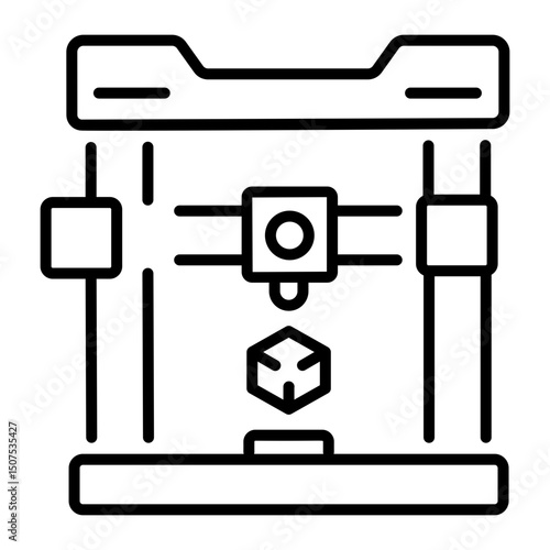 A line style icon of 3D printer