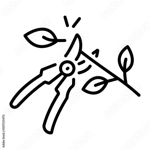 A linear style icon of secateurs