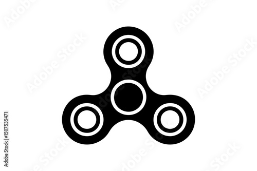  Spinner Icon Black Silhouette Vector Design