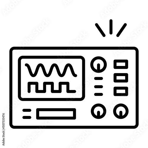 A line style icon of oscilloscope