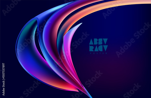 Abstract background of fluid iridescent shape. Elegant vector wallpaper.