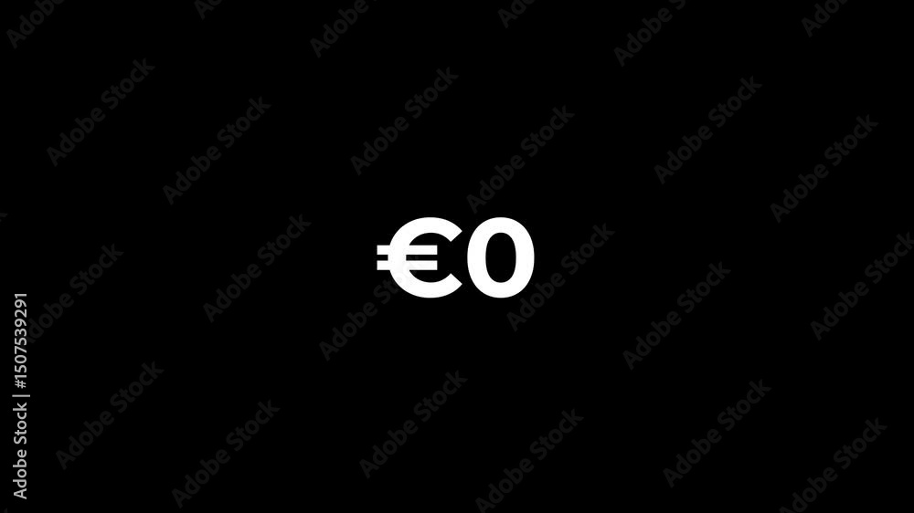 Animated euro growth counter, Balance counter in euro, profit growth up from 0 to 1000 euro, animated counter. Animated euro growth counter, Balance counter in euro, profit growth up from 0 to 1000 euro, animated counter.